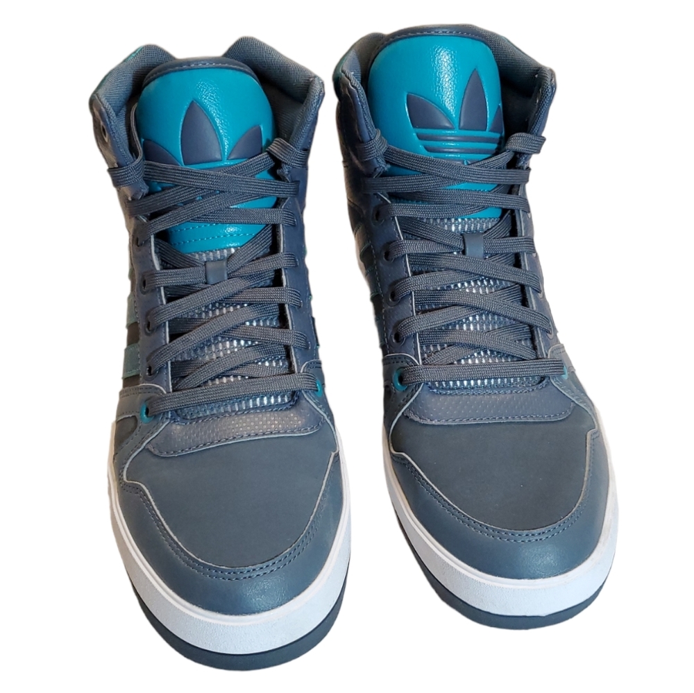 Adidas EVM High Top Sneakers Metallic Teal and Gray